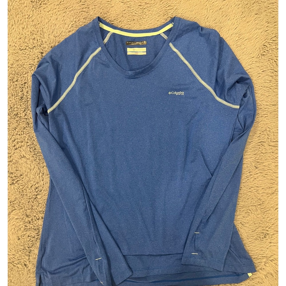 Columbia Omni Shade Sun Protection Long Sleeve Shirt Blue M/M